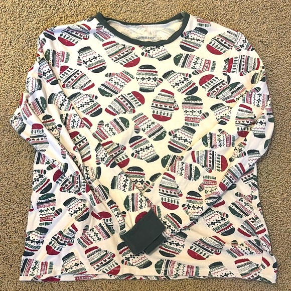 Burt’s Bees Mitten Women’s Holiday Pajama Top - Size Large - Picture 1 of 10